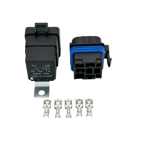 Electrical connectors and terminals on a white background