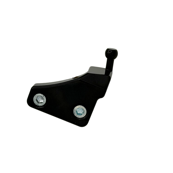 Visconti billet rear ride height sensor bracket with installed fasteners for Supra and BMW platforms
