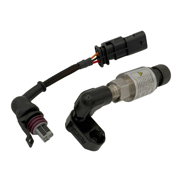 S58 5BAR adapter kit with 90 degree adapter, billet adapter, 5 BAR sensor, and jumper harness