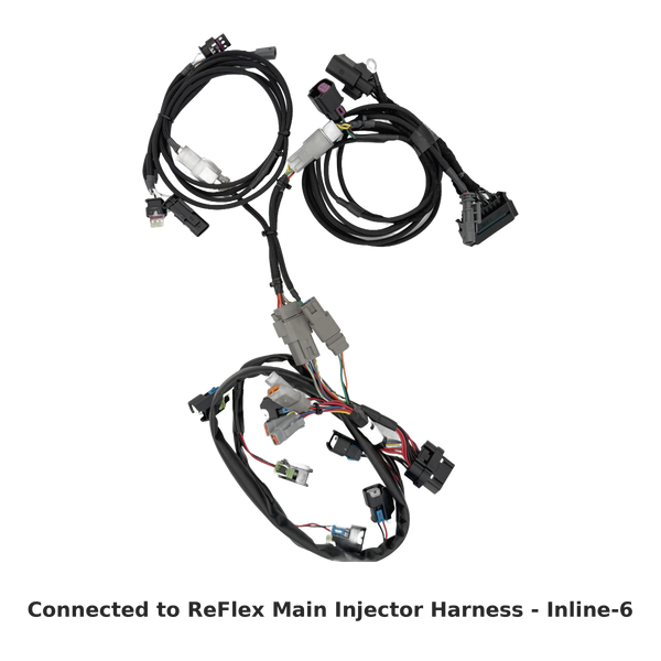 ReFlex+ install harness connected to ReFlex main injector harness - Inline-6
