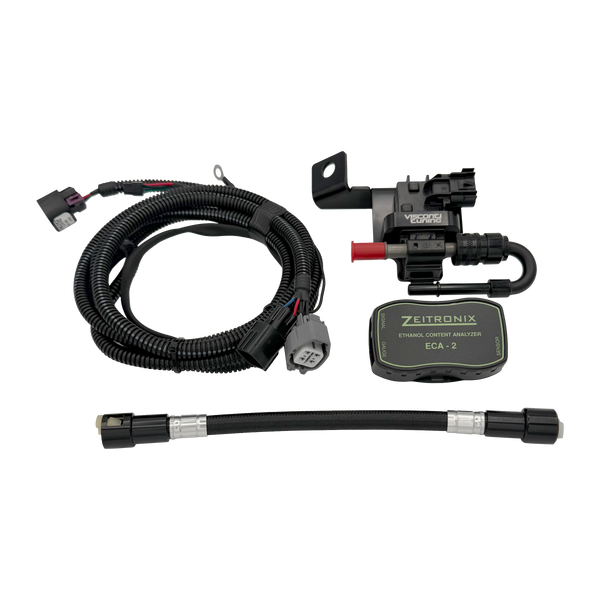 Visconti BRZ FRS GT86 analog flex fuel kit with Zeitronix ECA-2 ethanol content analyzer, sensor bracket and PTFE fuel line
