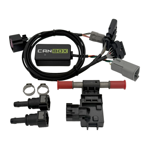 Visconti VW MK8 Bluetooth CAN bus flex fuel kit with CANBOX controller, harness, ethanol content sensor and fittings